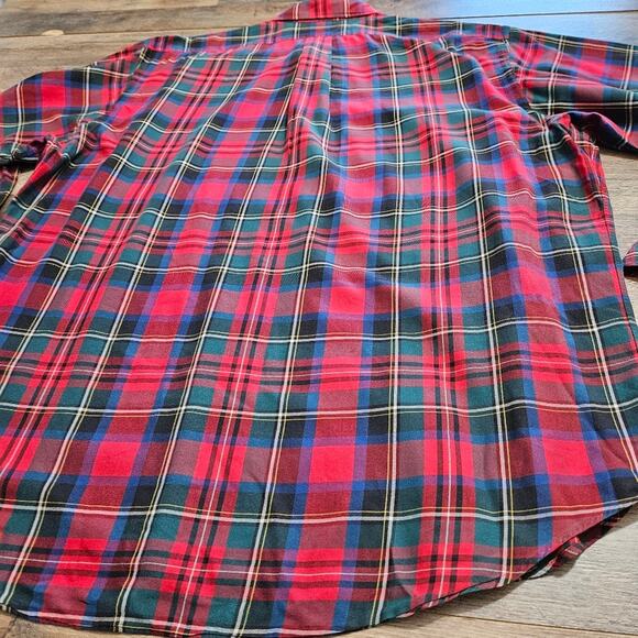 Ralph Lauren Blue Label Shirt Mens Red Plaid Blake 100% Cotton Button Down Large - Picture 10 of 12